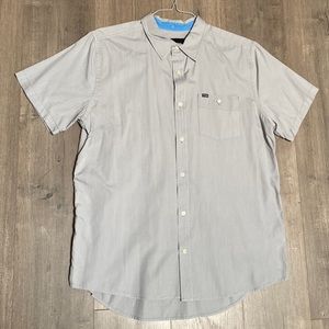 Hurley Light Gray Mens Short Sleeve Button Up Size XL